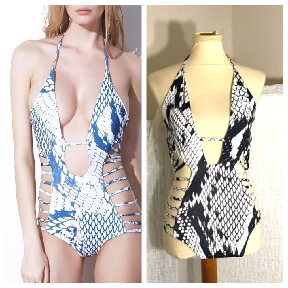 Lady Lux Swimwear Viper Monokini One Piece Swimsuit Size Small